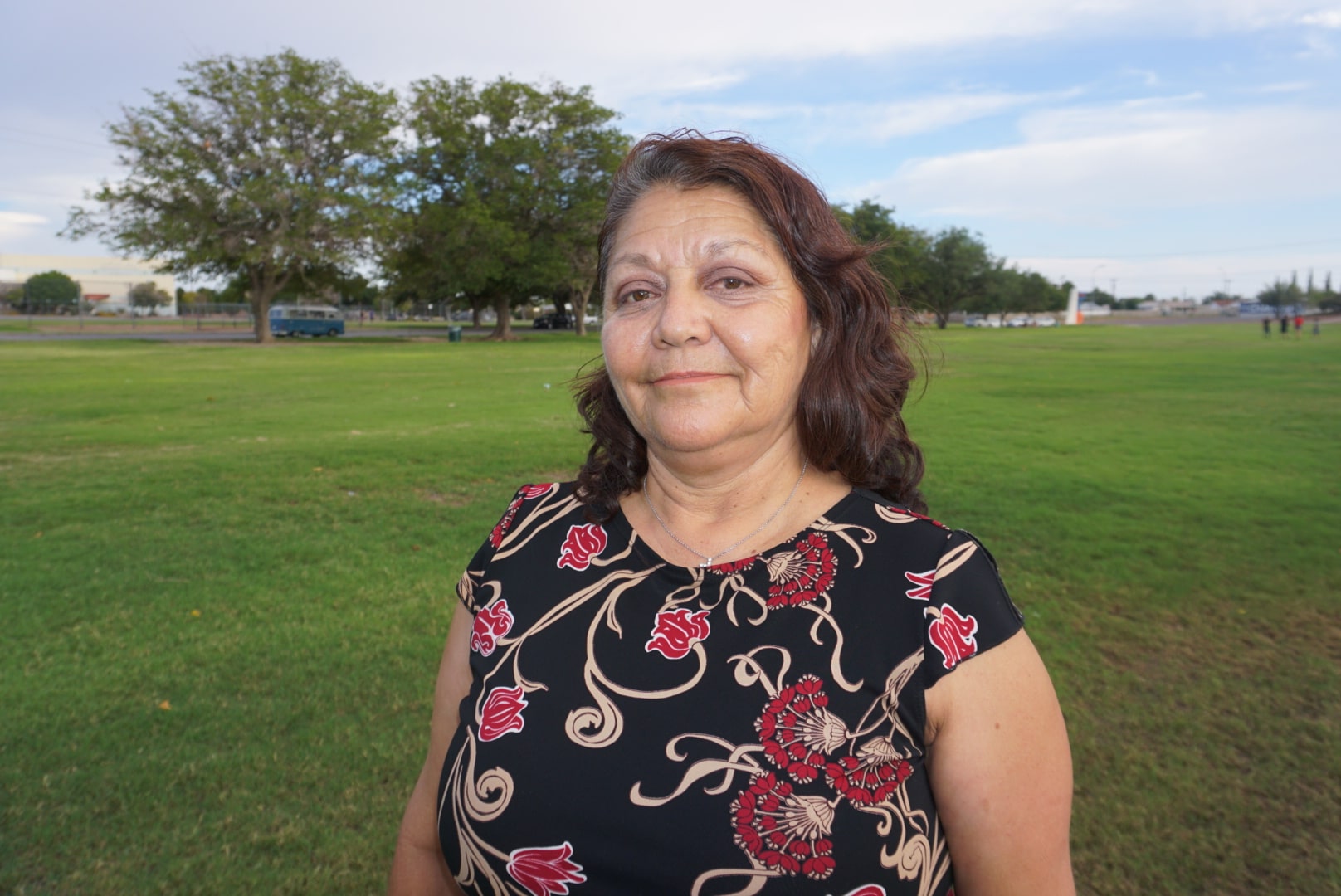 Woman at an outdoor community event