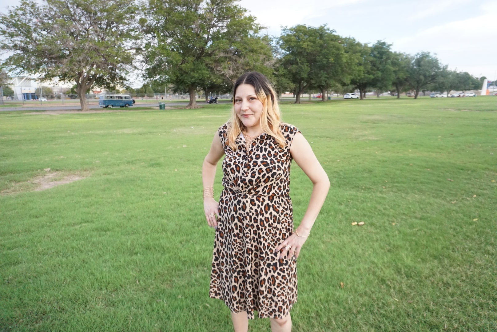 Woman standing in a park